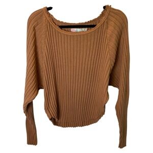 Free‎ People Beach Ribbed Knit Sweater Women S Rose Brown Boho Relaxed Coastal
